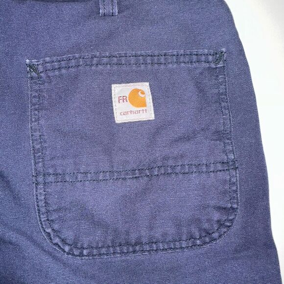Carhartt Blue Dungaree Fit Flame Resistant Utility Cargo Work Pants Size 38x32 - Picture 8 of 14